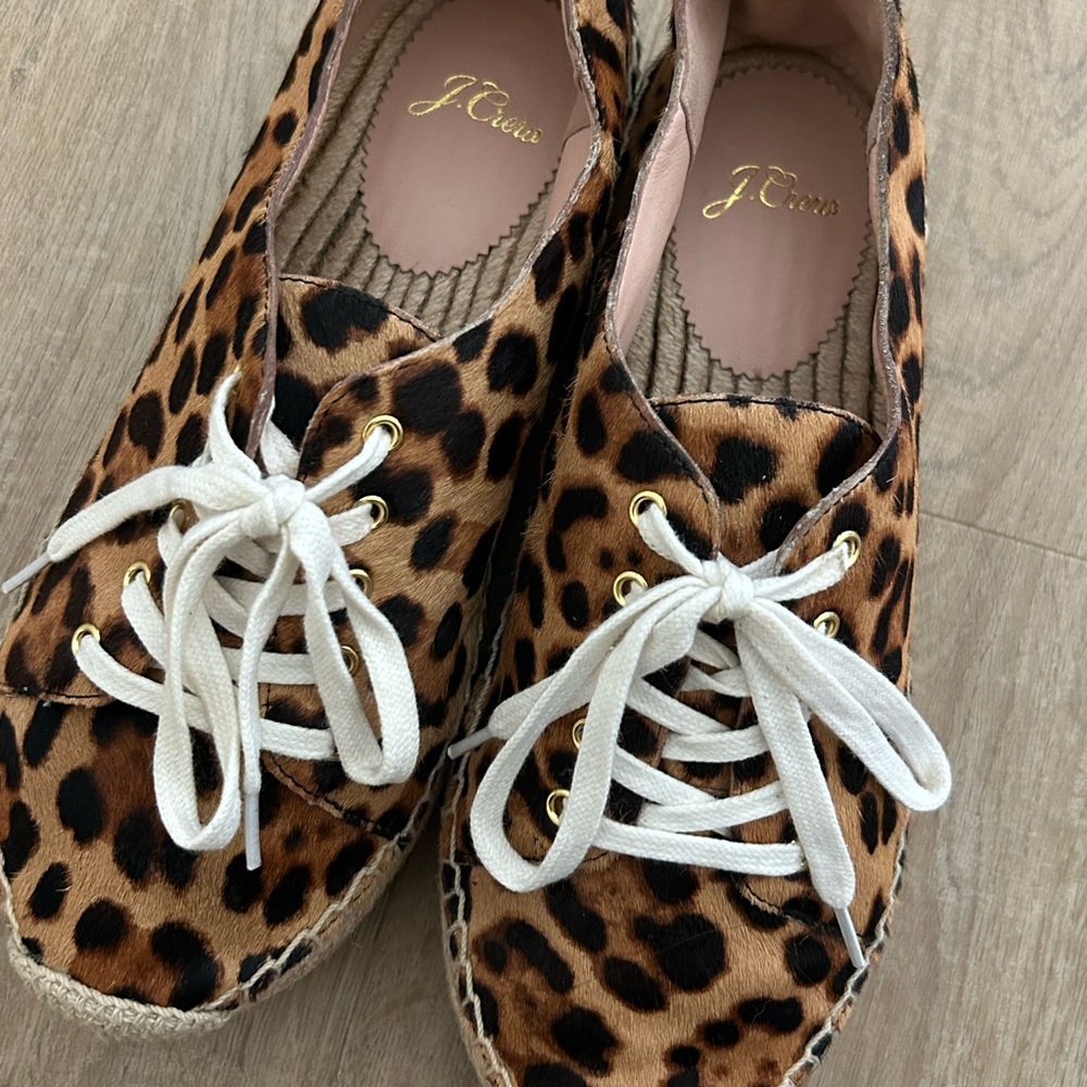 J. Crew Brown and White Espadrilles - 8.5